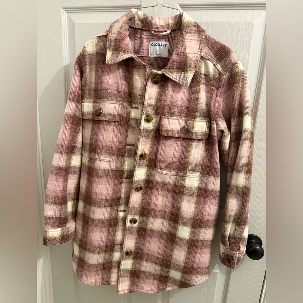 Old Navy oversized Pink Plaid women’s shacket